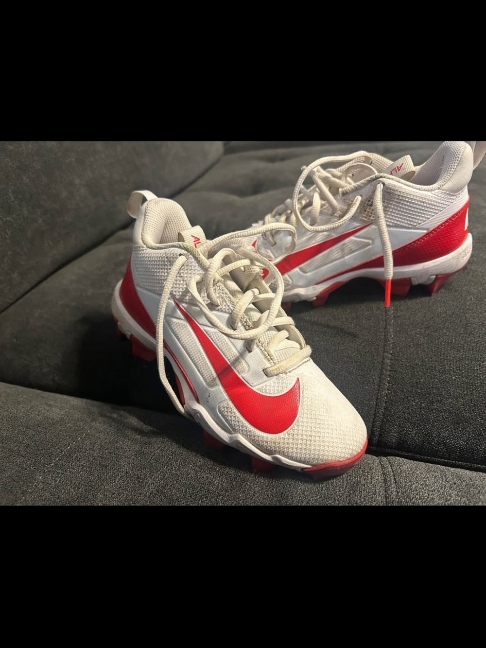 Nike Kids White and Red Soccer Cleats